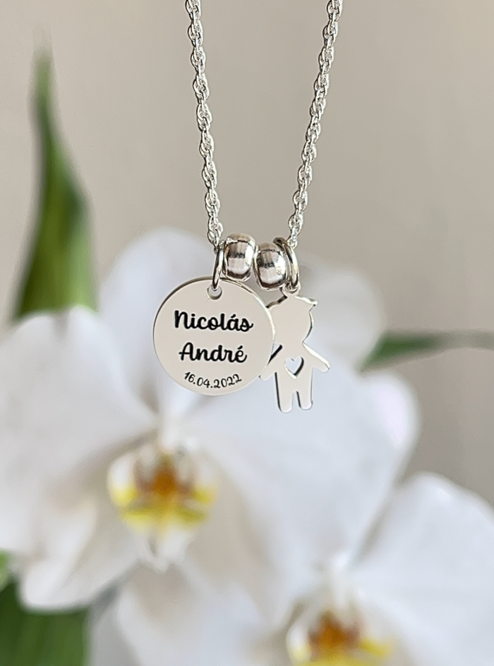 COLLAR PERSONALIZADO CATALINA 2 BOLITAS SEPARADORAS SILVER