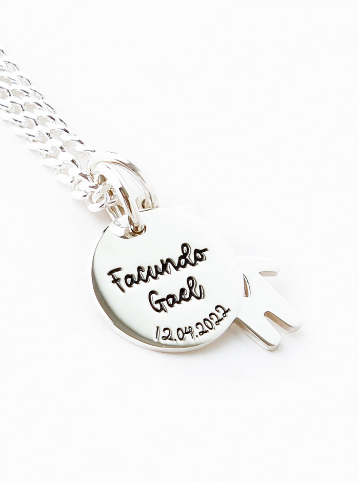 COLLAR PERSONALIZADO PARA PAPÁ SILVER